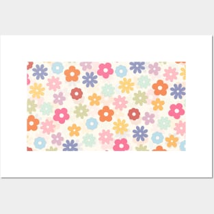 Summer 70’s Boho Retro Daisy Flowers Posters and Art